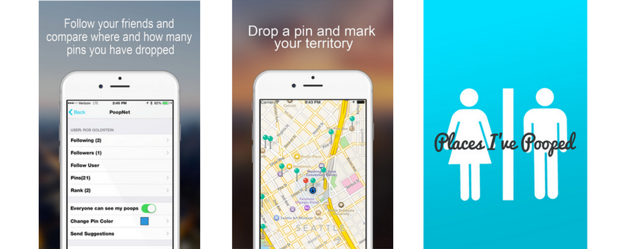 Places I've Pooped Mobile App