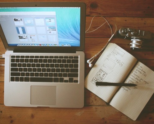 Unsplash Laptop and Earphones