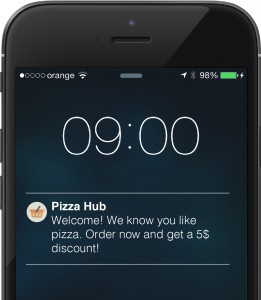 send a welcome message in push notifications