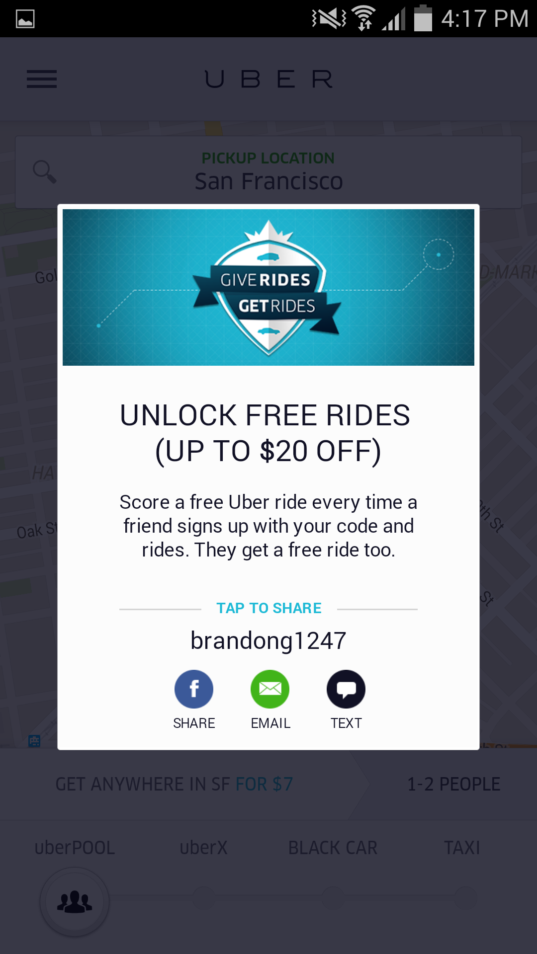 Uber refer a friend and get a free ride