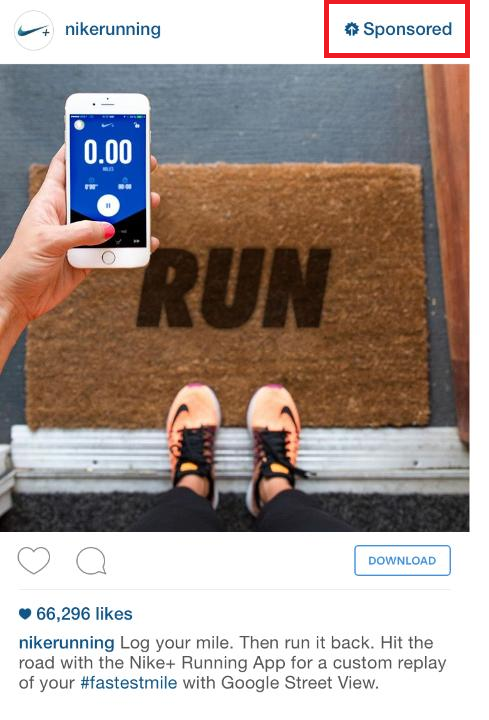 Nike running instagram ad format