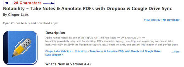 Notability app name length