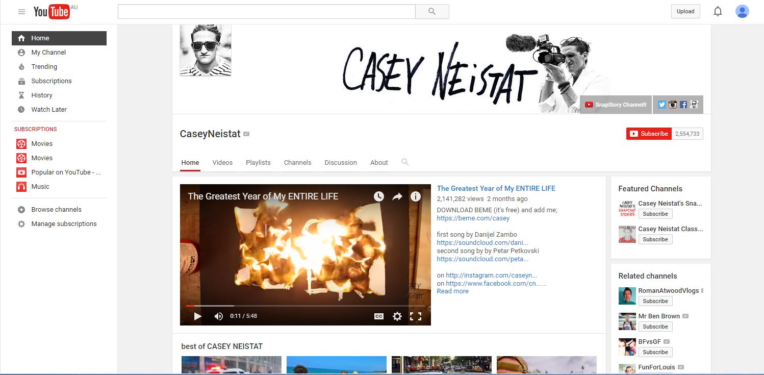 Youtube Casey Neistat