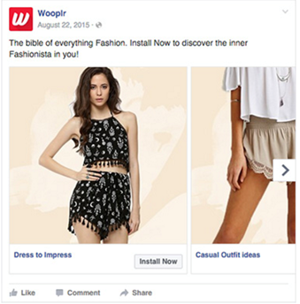 Wooplr Facebook carousel ad